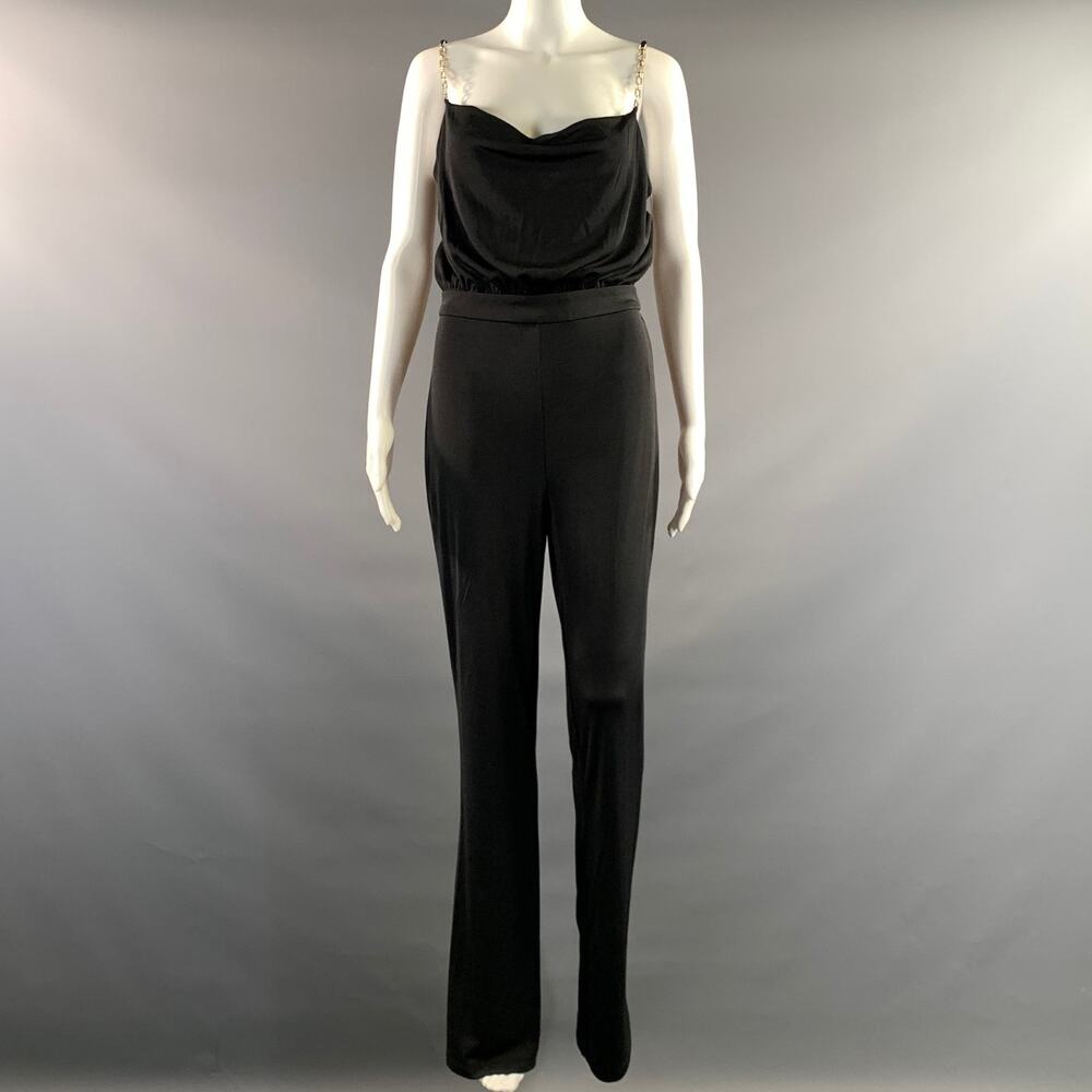 JASON WU Size S Black Polyester Spandex Flared Jumpsuit